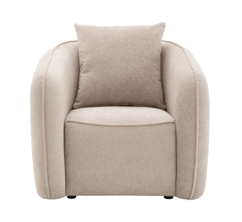 Keith Chenille Armchair With 1 Matching Color Toss Pillow by HouseOfZazla