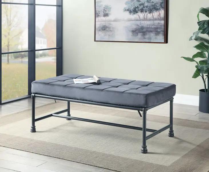 Brantley - Bench - Gray Velvet & Sandy Gray by Unique Piece Furniture