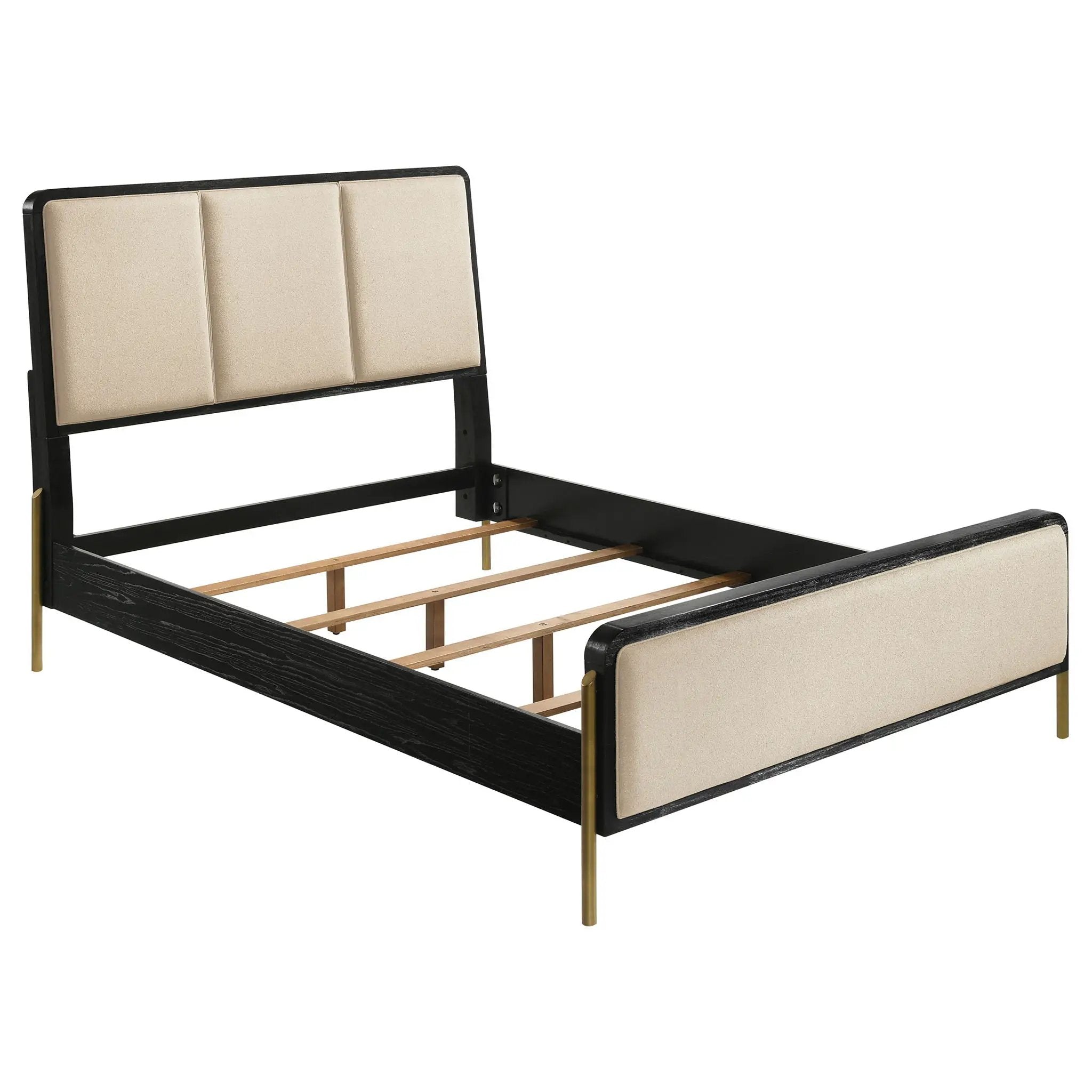 Arini 56-inch Queen Panel Bed Cream and Black by Unique Piece Furniture