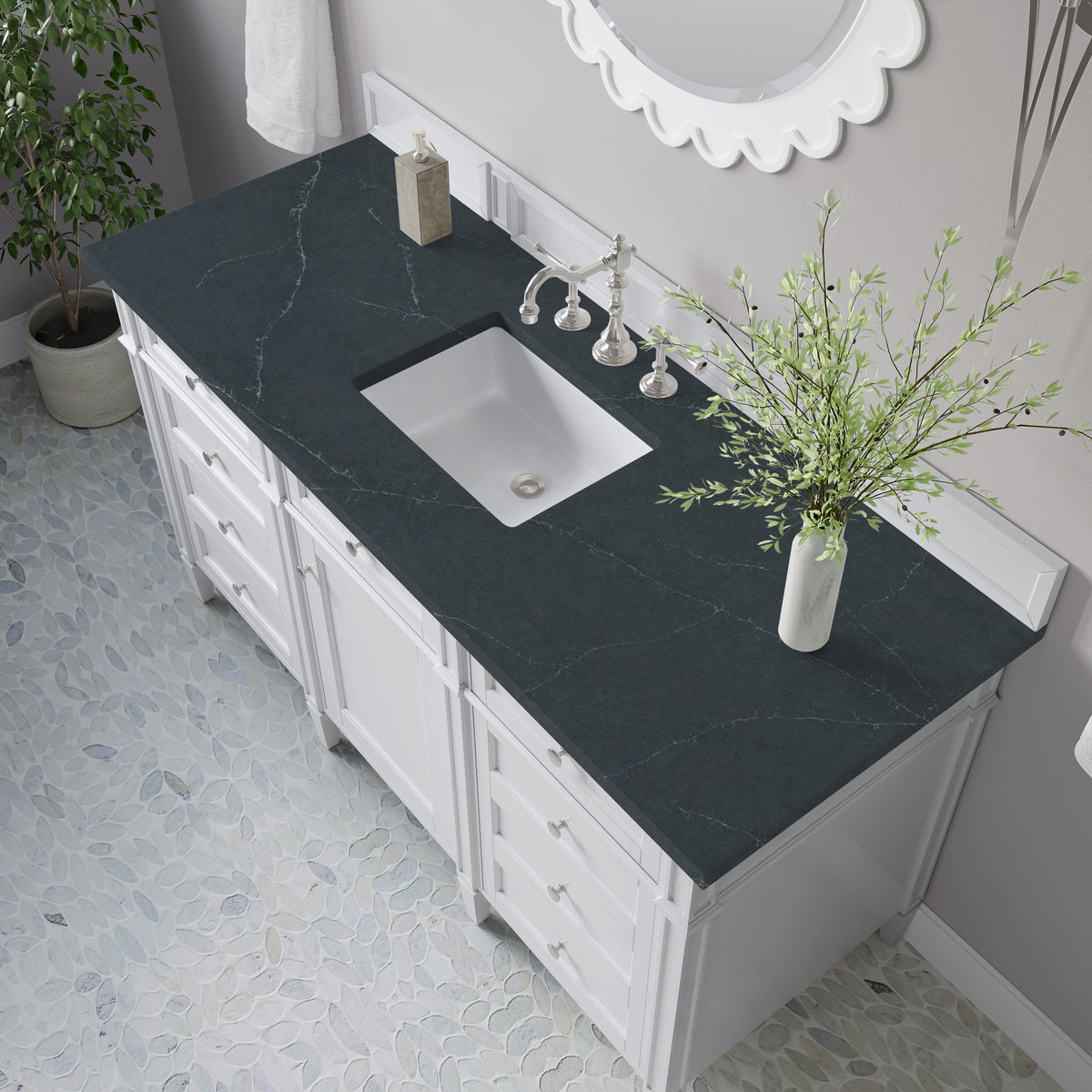 James Martin Brittany 60" Single Bathroom Vanity, Bright White, view 27