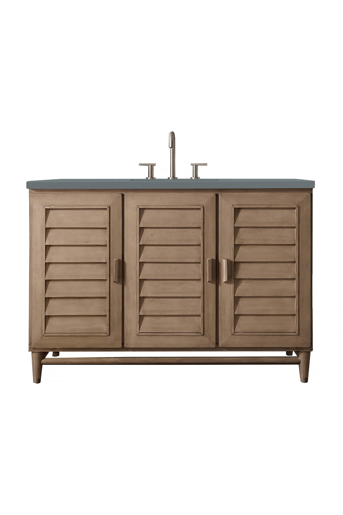 James Martin Portland 48" Single Bathroom Vanity, Whitewashed Walnut with Cala Blue countertop