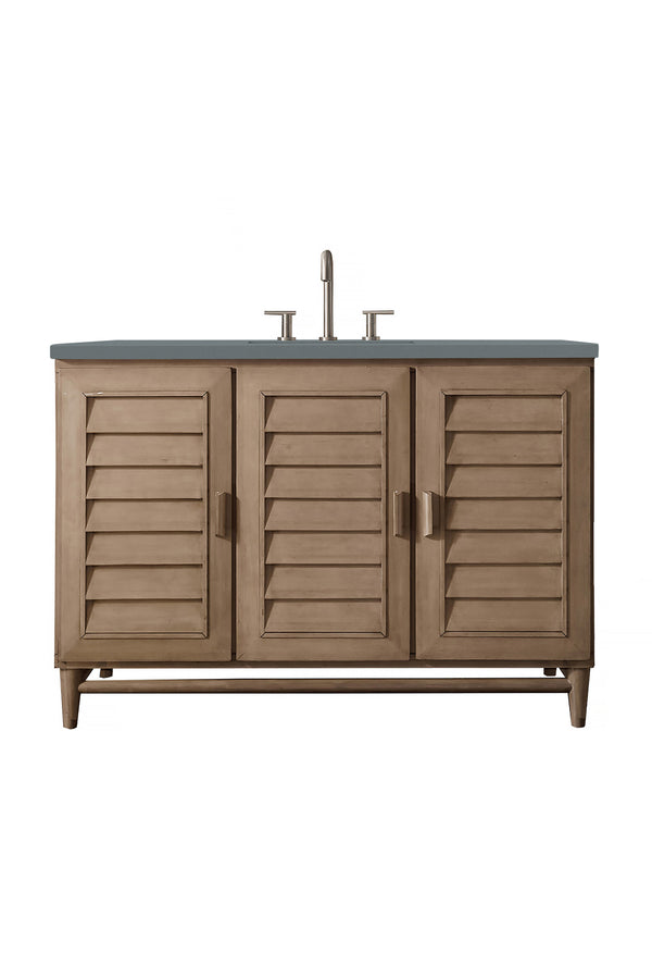 James Martin Portland 48" Single Bathroom Vanity, Whitewashed Walnut
