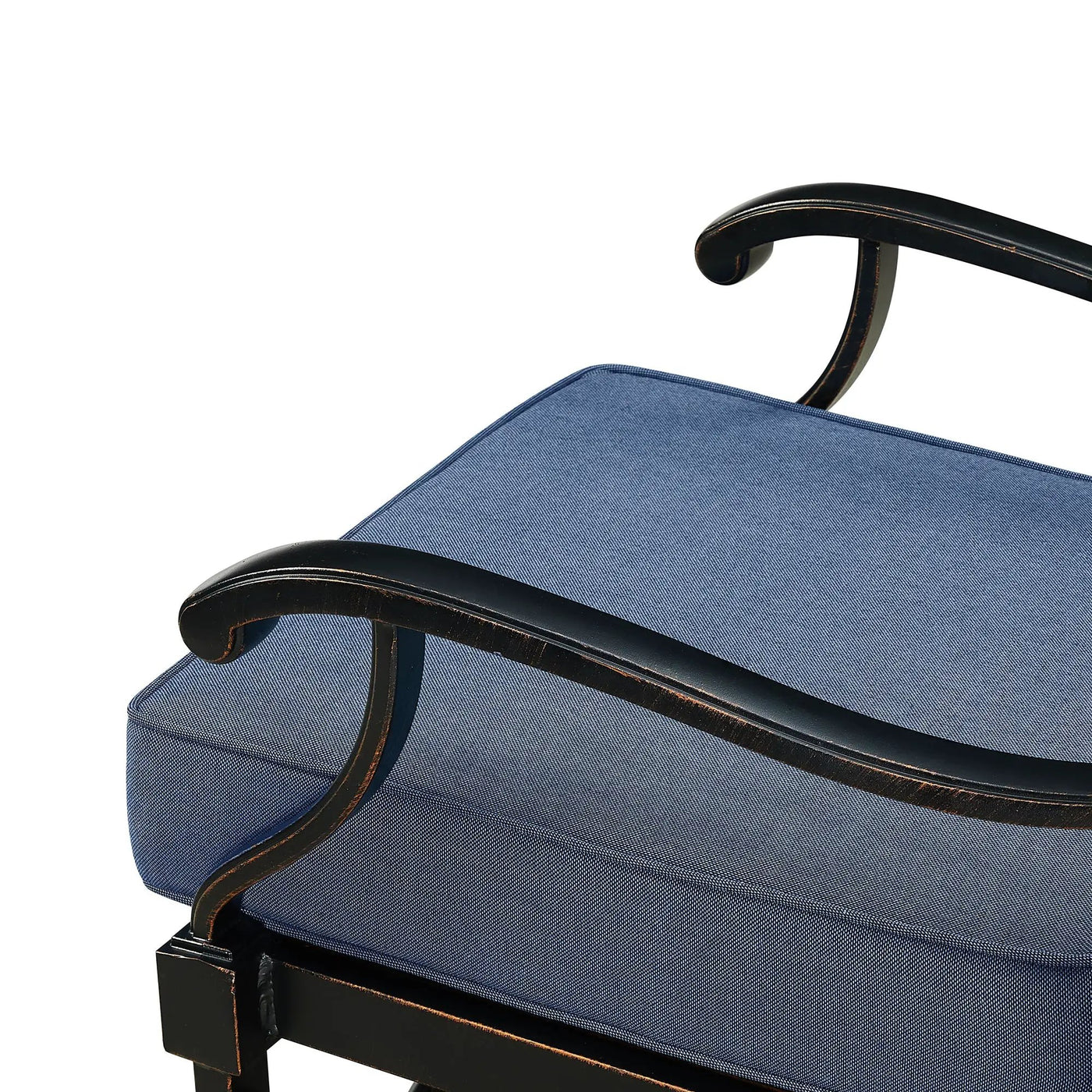 Pair of Black Aluminum Deep Seating Swivel Rocker Club Chairs with Cushions by Sharicks