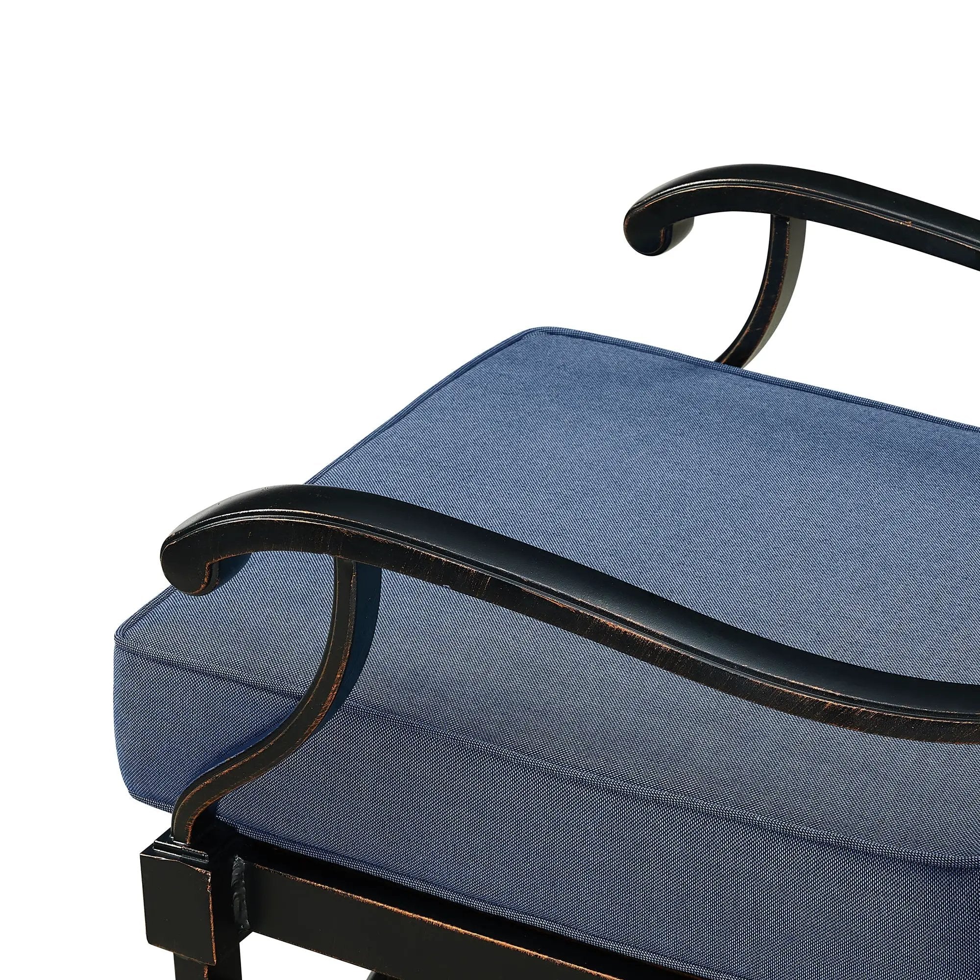 Pair of Black Aluminum Deep Seating Swivel Rocker Club Chairs with Cushions by Sharicks