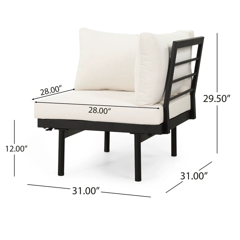 Theo Sofa Corner and Coffee Table Set - Cream by HouseOfZazla