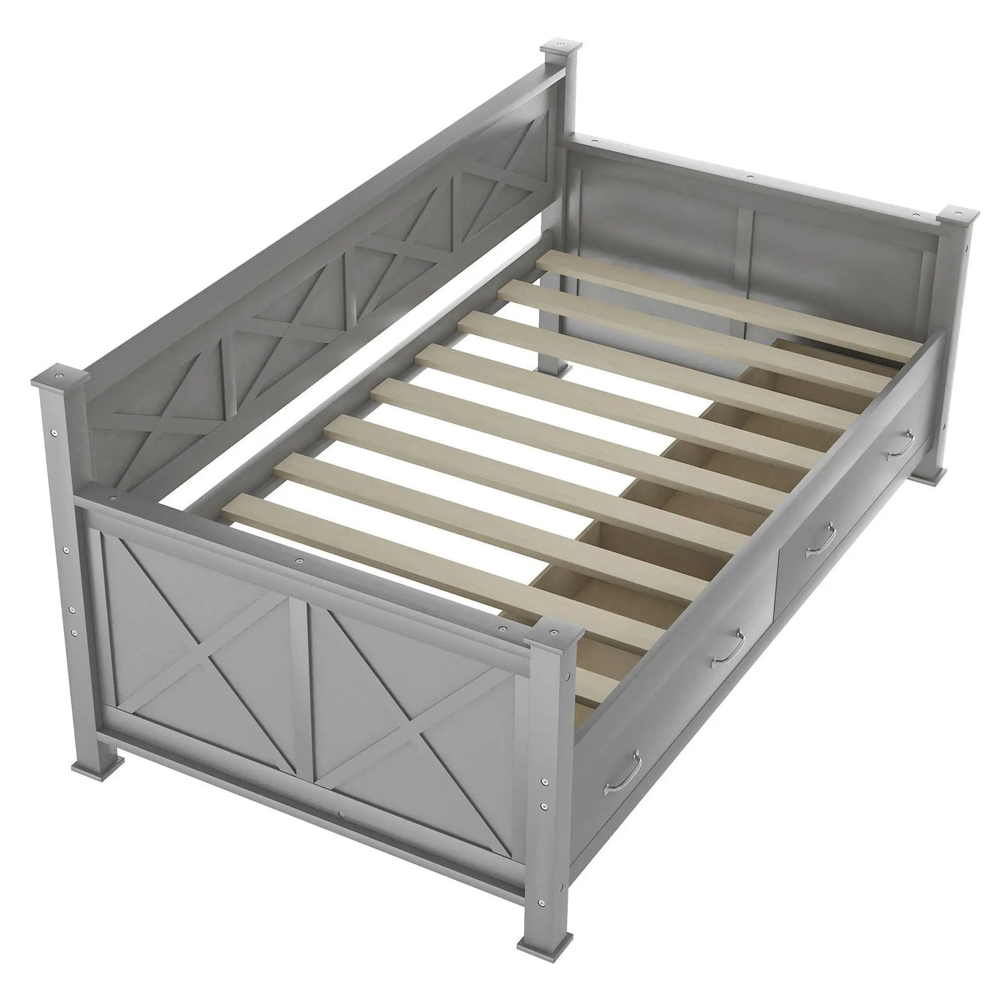 Modern Daybed With 2 Large Drawers, X Shaped Frame by Unique Piece Furniture