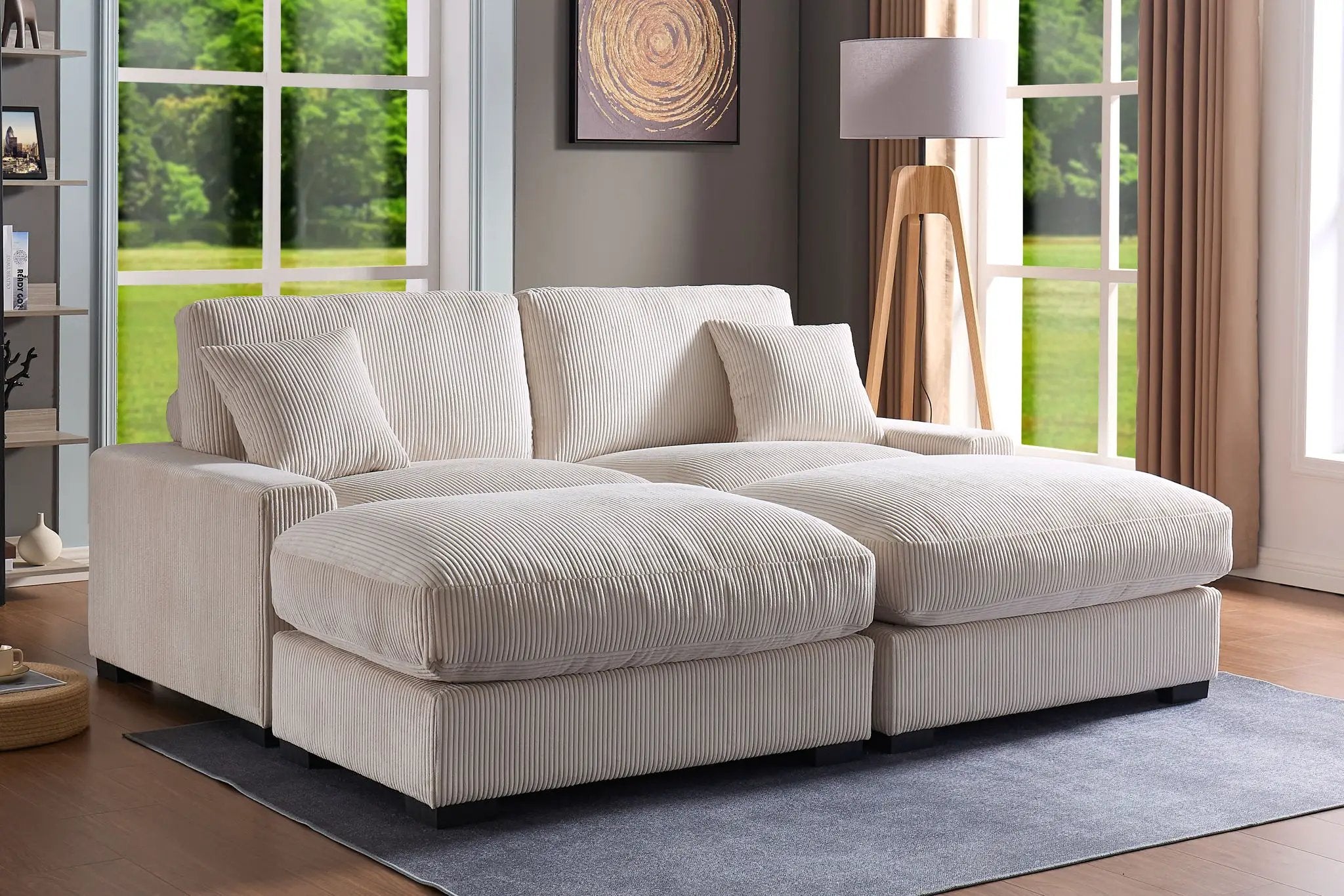 4 Seater Oversized Sectional Sofa With 2 Ottoman And 2 Pillows by HouseOfZazla