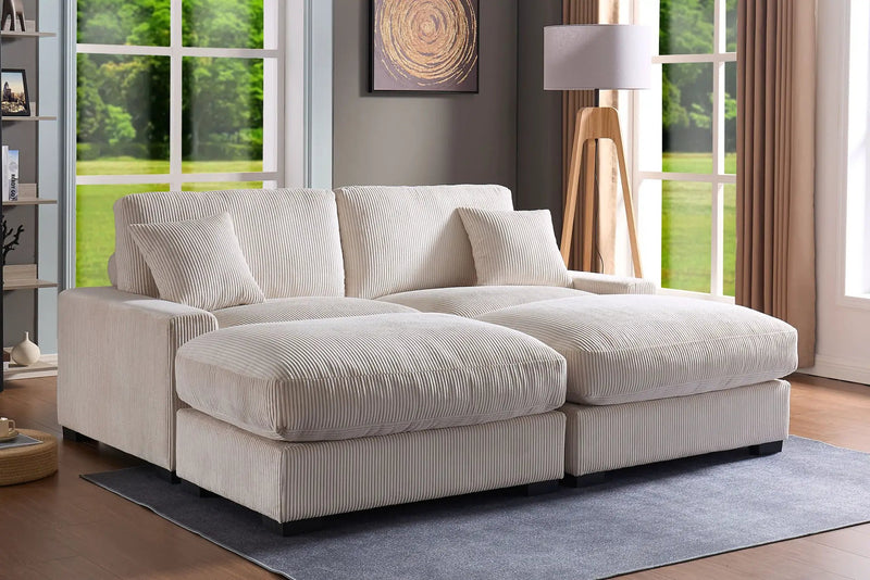 4 Seater Oversized Sectional Sofa With 2 Ottoman And 2 Pillows by HouseOfZazla