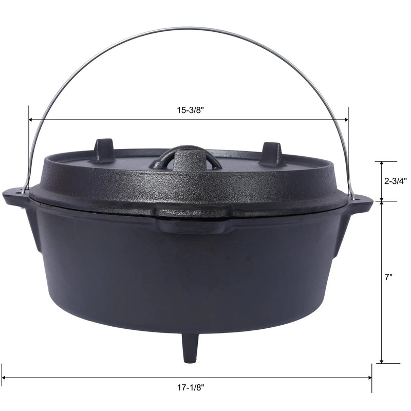 Pre-Seasoned Cast Iron Dutch Oven With Skillet Lid by HouseOfZazla