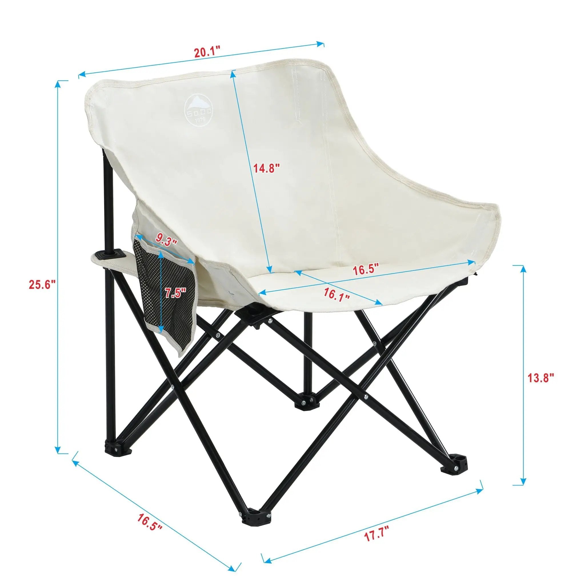 2 Pieces Outdoor Camping Chairs Folding / Portable, Comfortable Seating, Durable Steel Fram by Unique Piece Furniture