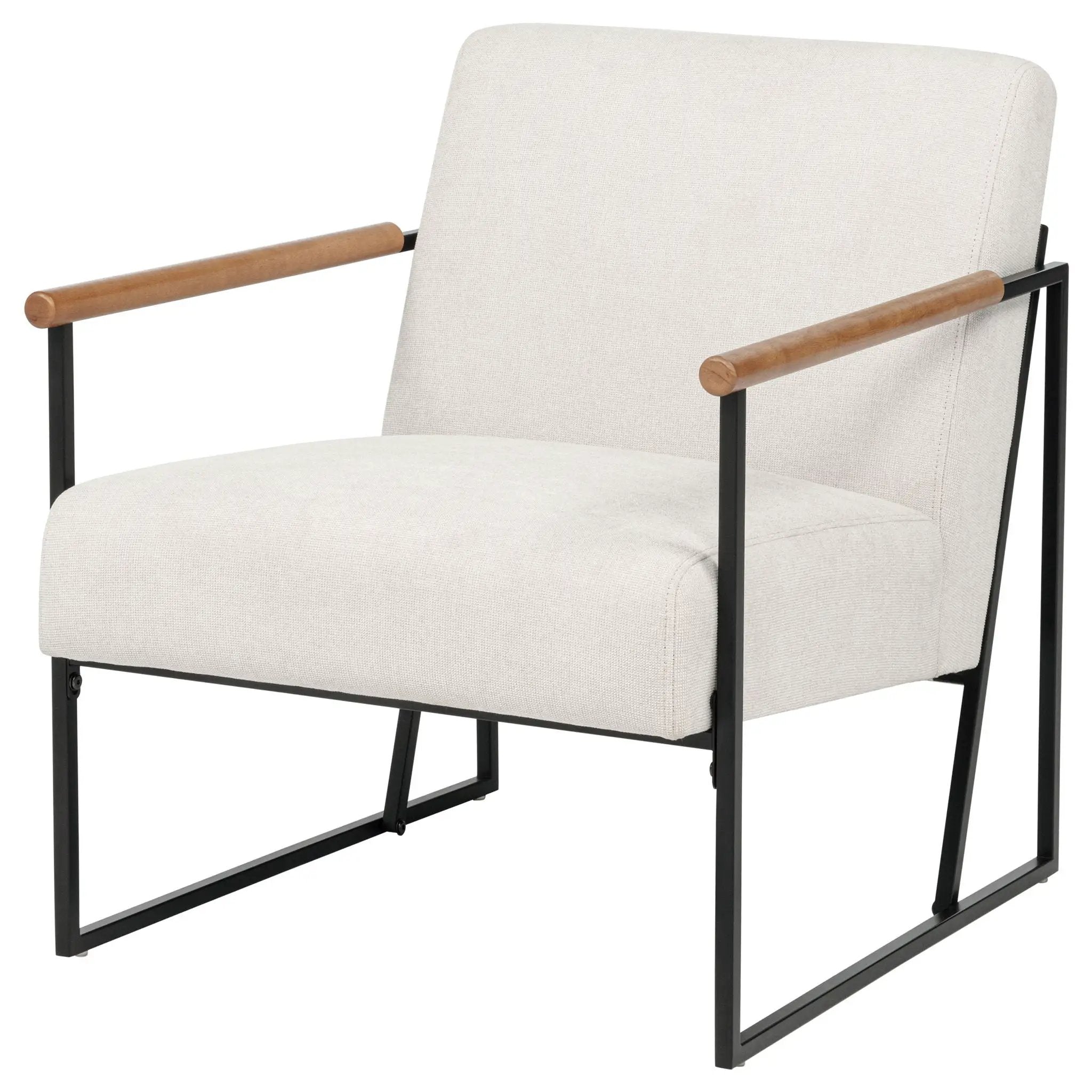 Monsen Fabric Upholstered Metal Frame Accent Chair Ivory by Unique Piece Furniture