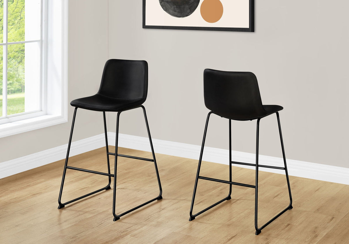 Bar Height Office Chair with Curved Backrest - Leather-Look Upholstery, photo 5 of 20
