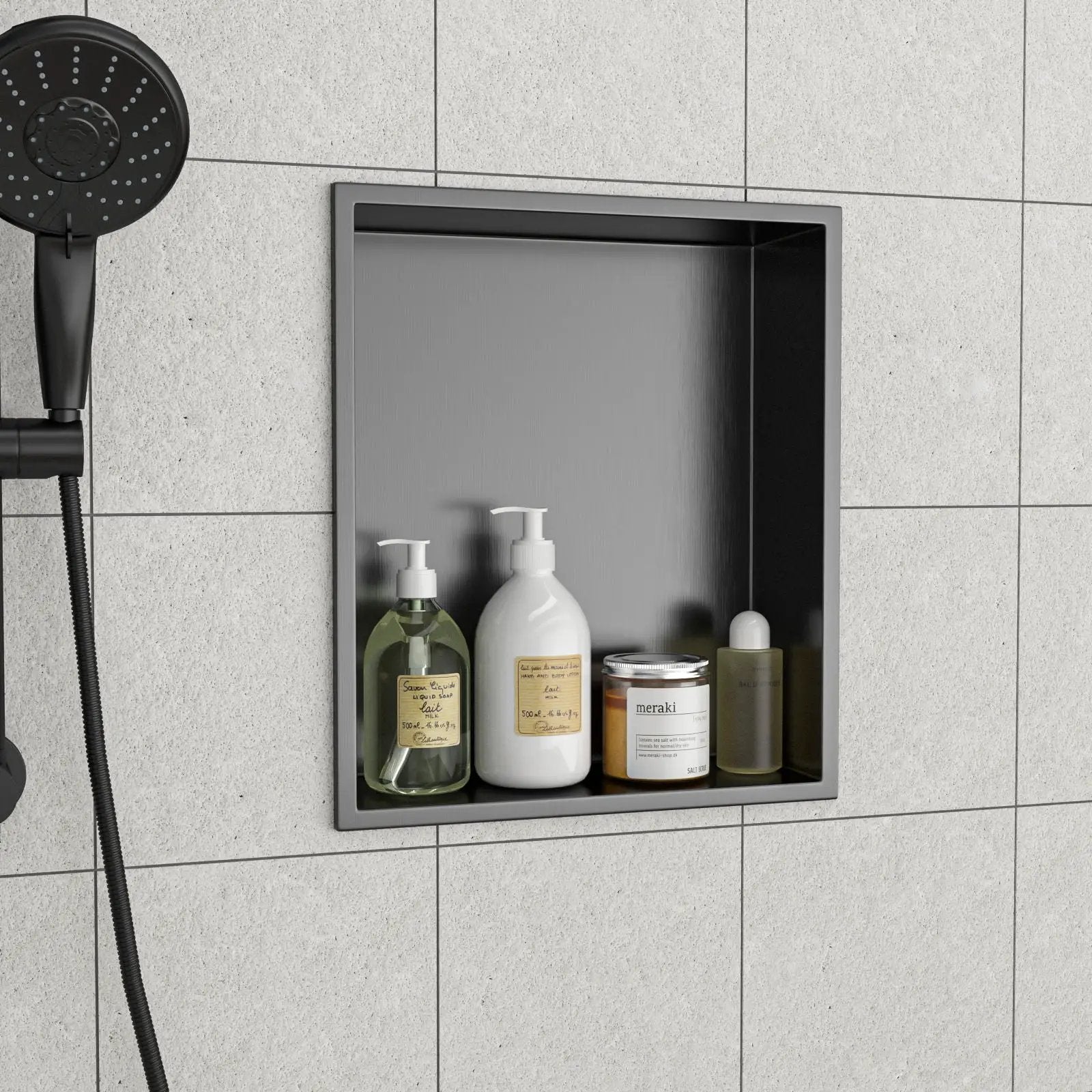 Stainless Steel Shower Niche With Seamless Design For Bathroom Storage by HouseOfZazla