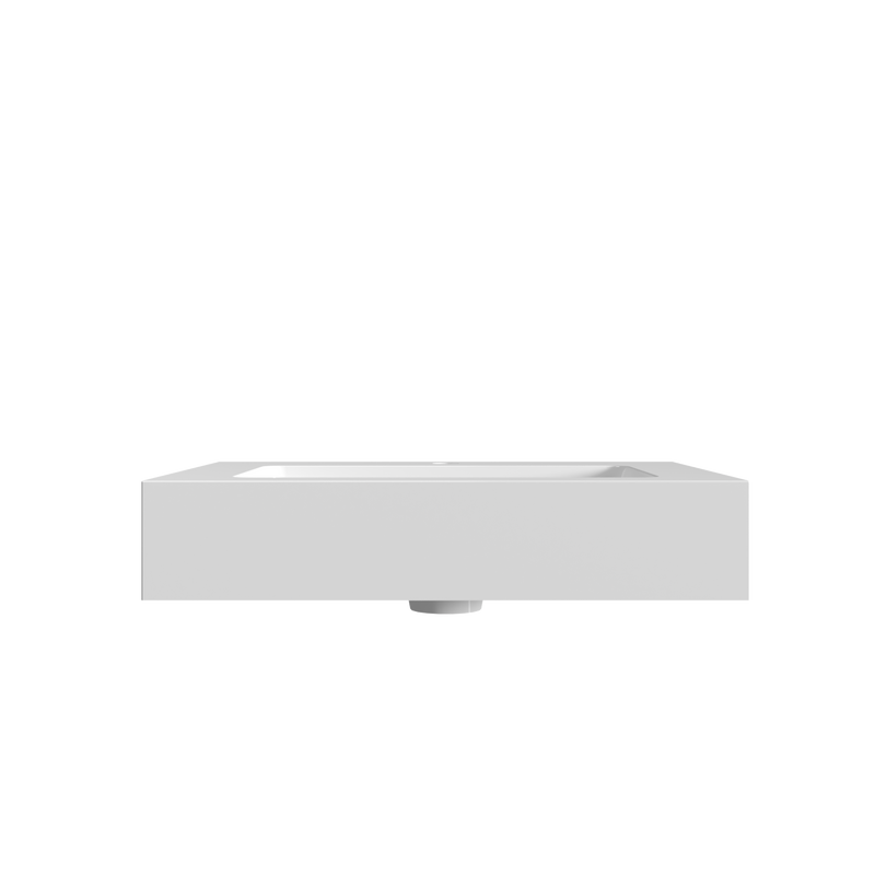 Glossy White Integrated Solid Surface Basin Without Drain & Faucet by HouseOfZazla