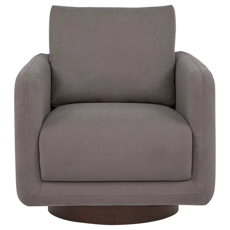 Iris Fabric Upholstered Swivel Accent Chair Stone by Unique Piece Furniture