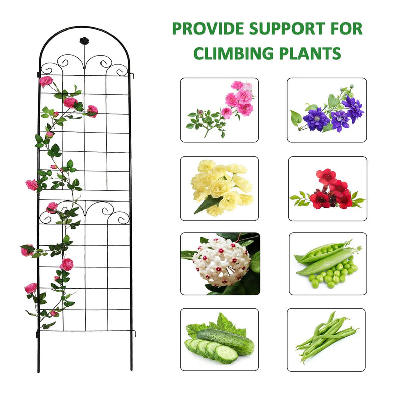 Metal Garden Trellis For Climbing Plants Outdoor Rustproof Plant Support Rose Trellis Netting Trellis by HouseOfZazla