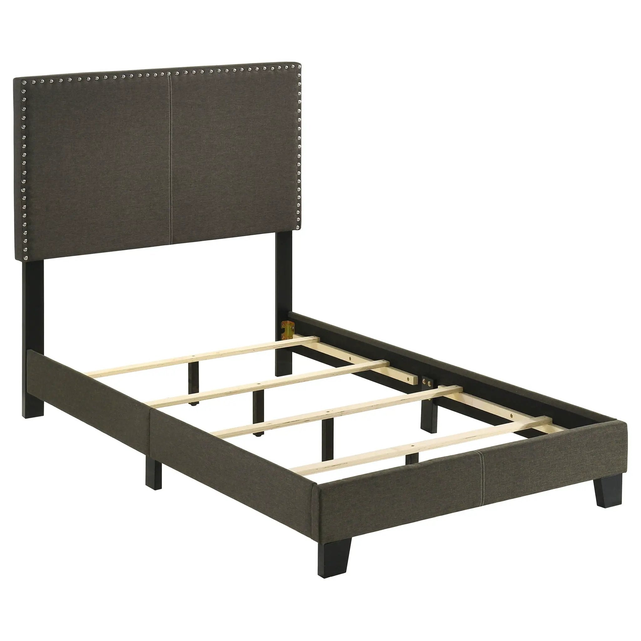 Boyd Upholstered Twin Panel Bed Charcoal by Unique Piece Furniture