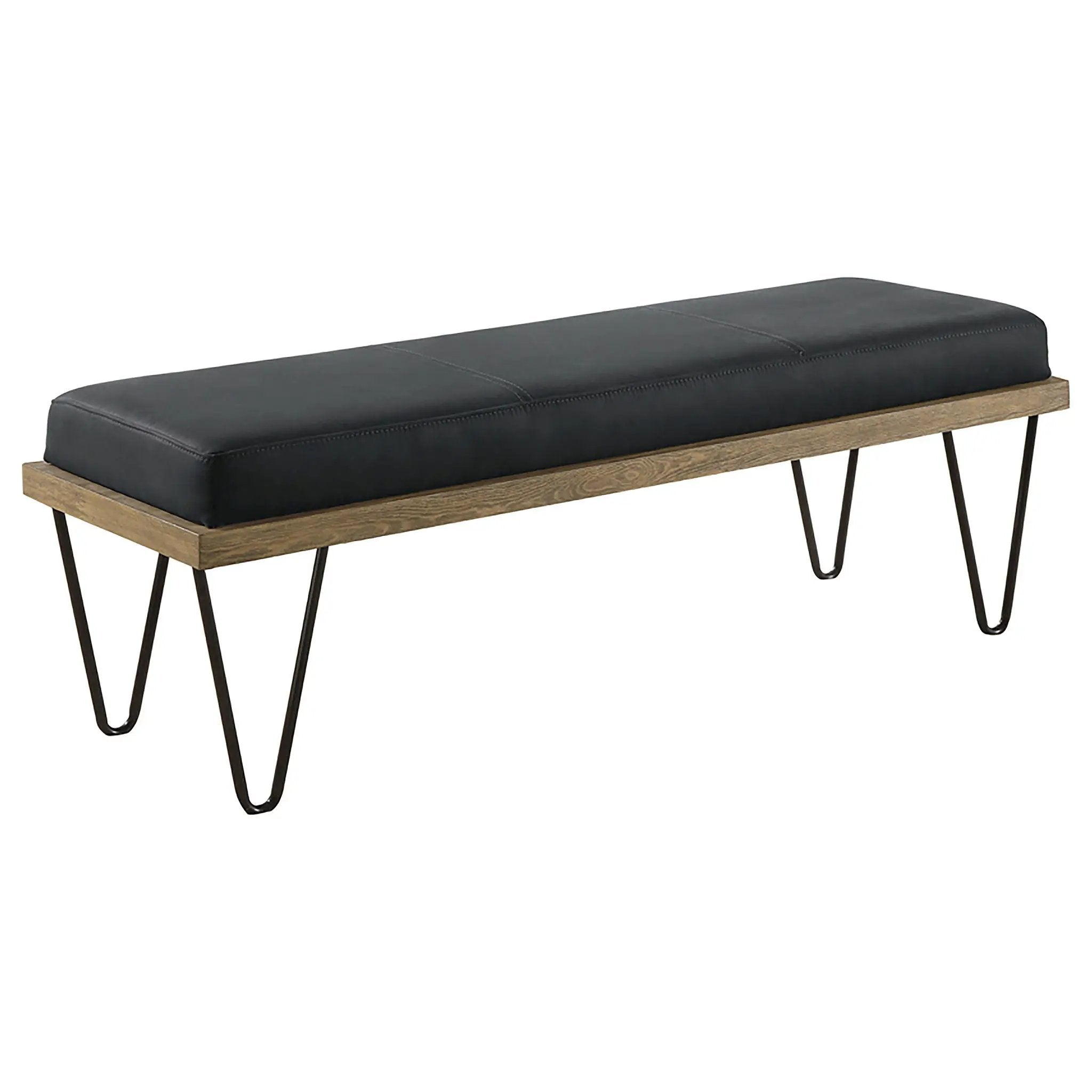 Chad Denim Upholstered Accent Bench Dark Blue by Unique Piece Furniture