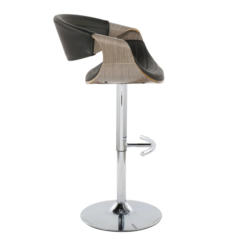 Symphony - Mid Century Modern Adjustable Barstool With Swivel & Rounded T Footrest (Set of 2) by Unique Piece Furniture
