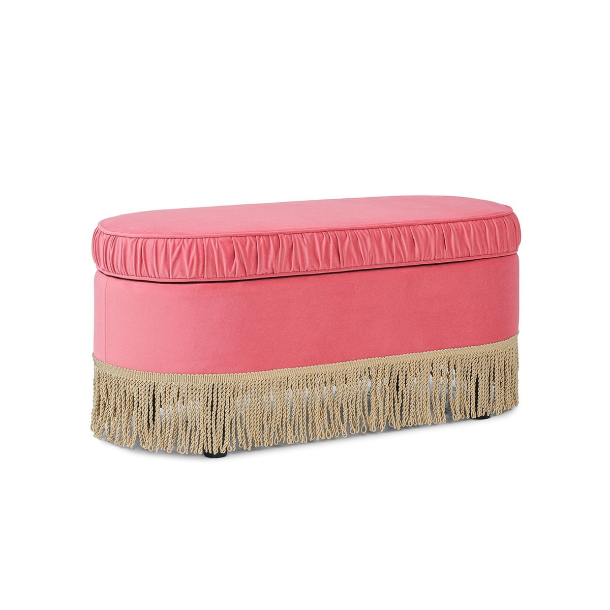 Serena - Contemporary Design Oval Storage Bench Ottoman, photo 14 of 21
