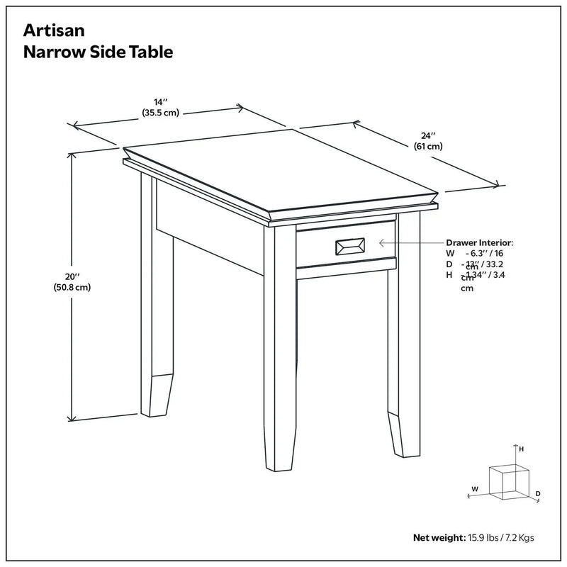 Artisan - Handcrafted Narrow Side Table by HouseOfZazla