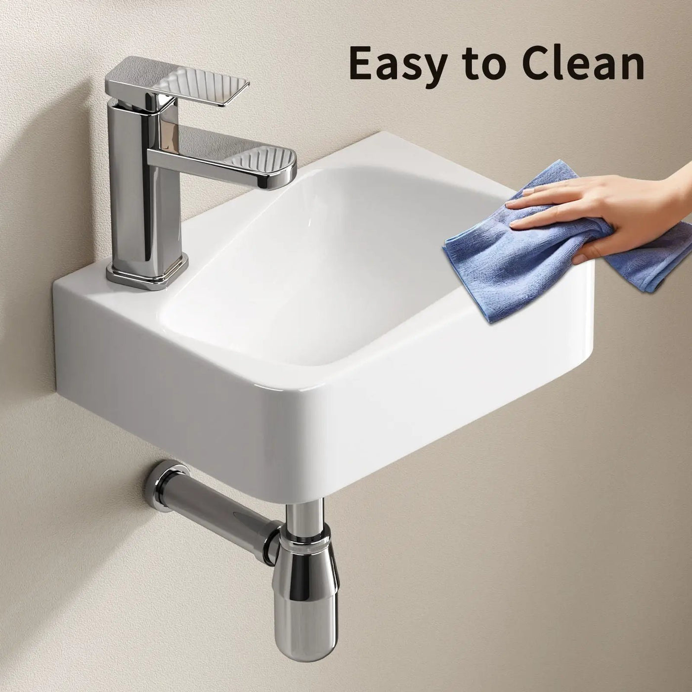 Wall Mounted Bathroom Sink With Faucet And Drain by HouseOfZazla
