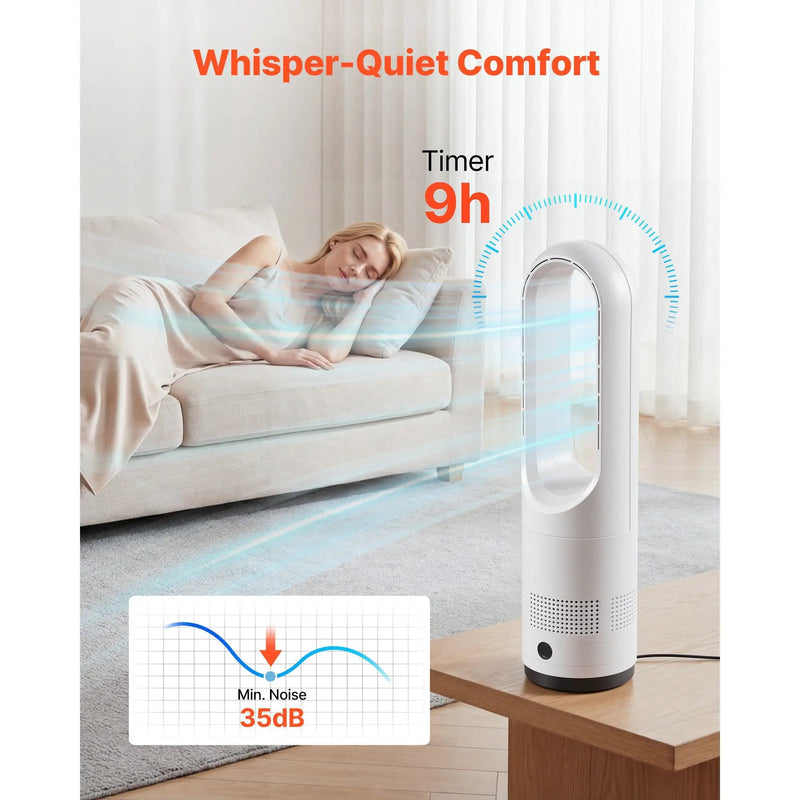 Bladeless Tower Fan, 80° Oscillating Standing Fan with Remote by HouseOfZazla