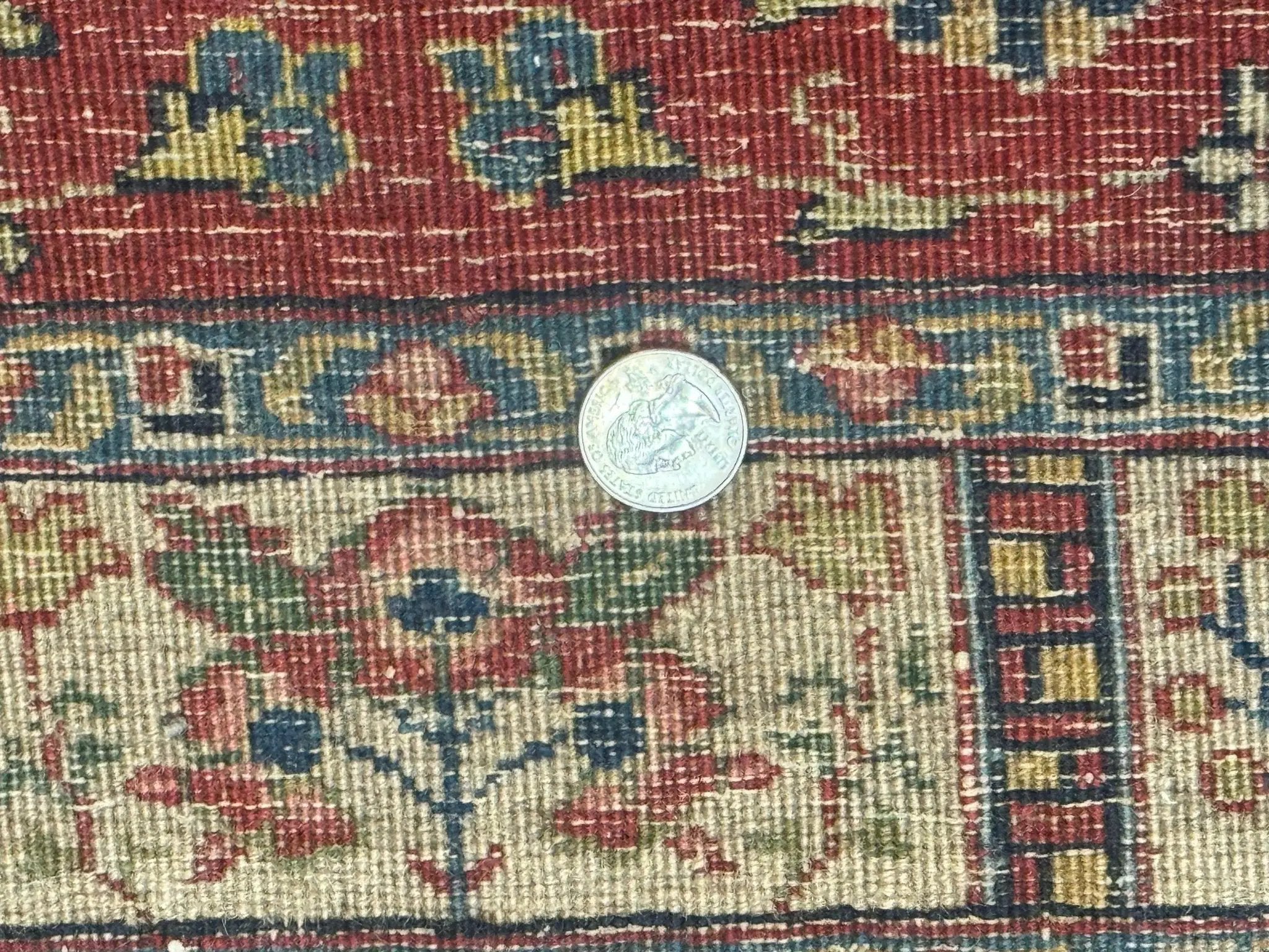 Small Persian Tabriz Rug 2.8 x 4.7, Red, Animal Pictorials, Semi Antique Vintage by Jewel Rugs