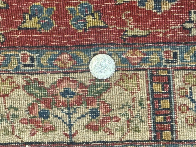 Small Persian Tabriz Rug 2.8 x 4.7, Red, Animal Pictorials, Semi Antique Vintage by Jewel Rugs