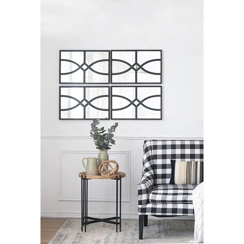 Rectangular Wooden Wall Mirror With Antique Frame, Vertical Or Horizontal Home Decor For Living Room (Set of 2) by Unique Piece Furniture
