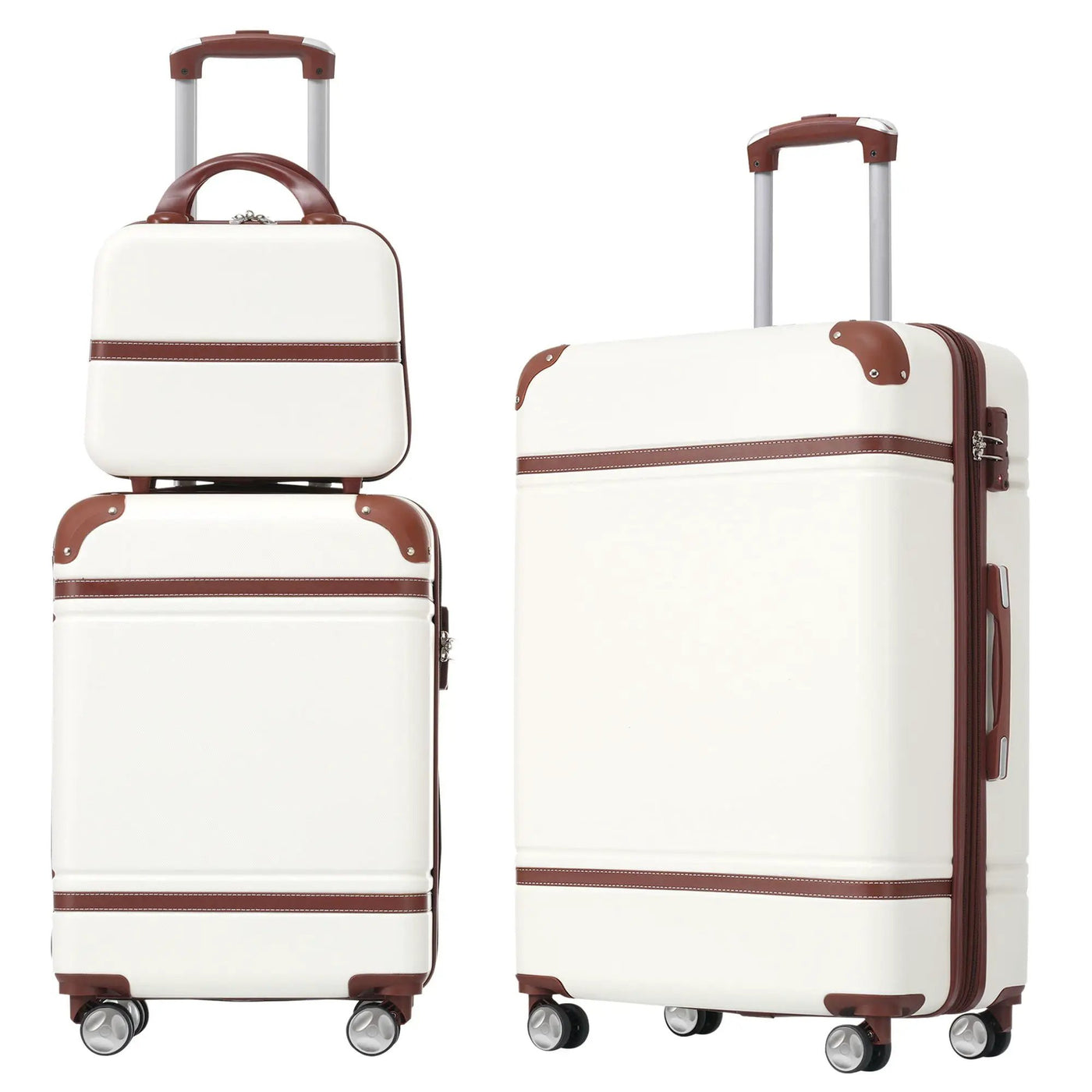 Hardshell Luggage Sets 3 Pieces 20" / 24" Luggages And Cosmetic Case Spinner Suitcase With Tsa Lock Lightweight by HouseOfZazla