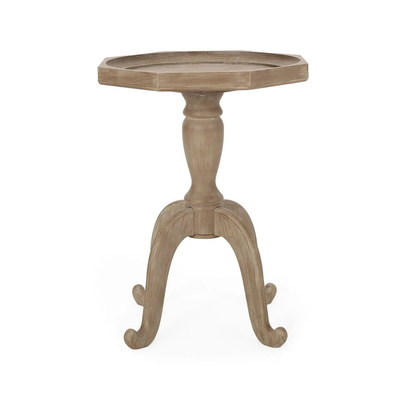 French Country Accent Table With Spider Leg Design - Natural / White by HouseOfZazla