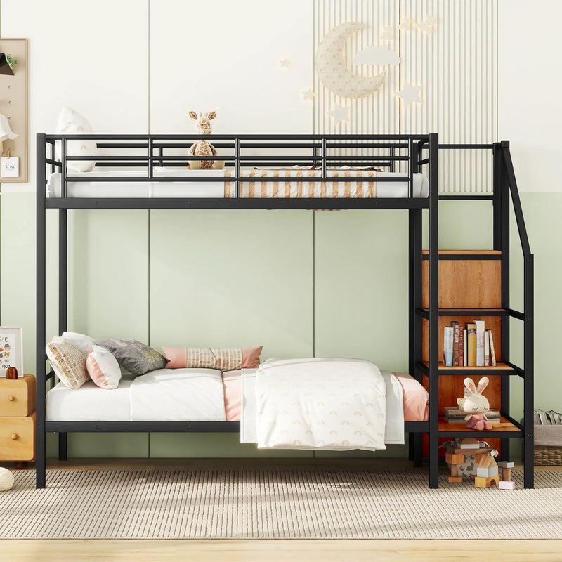 Bunk Bed With Lateral Storage Ladder And Wardrobe by Unique Piece Furniture