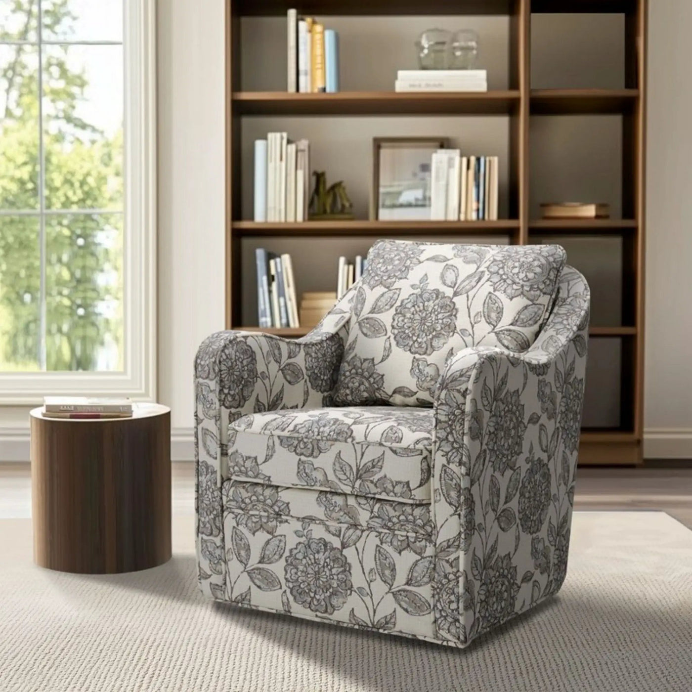 Wide Seat Arm Chair With 360 Degree Rotation by HouseOfZazla