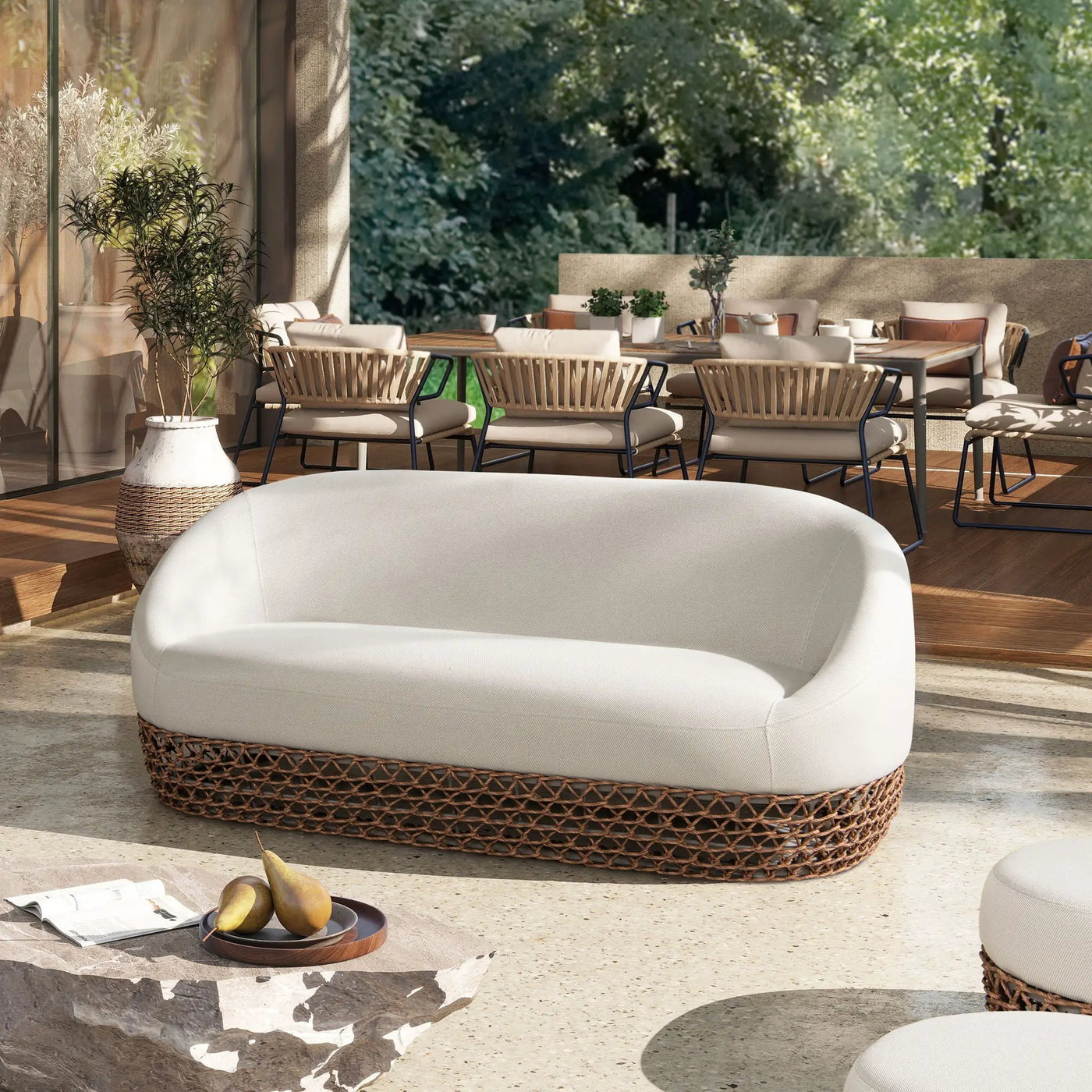 Willow - Upholstered Patio Deep Seating Sofa by HouseOfZazla