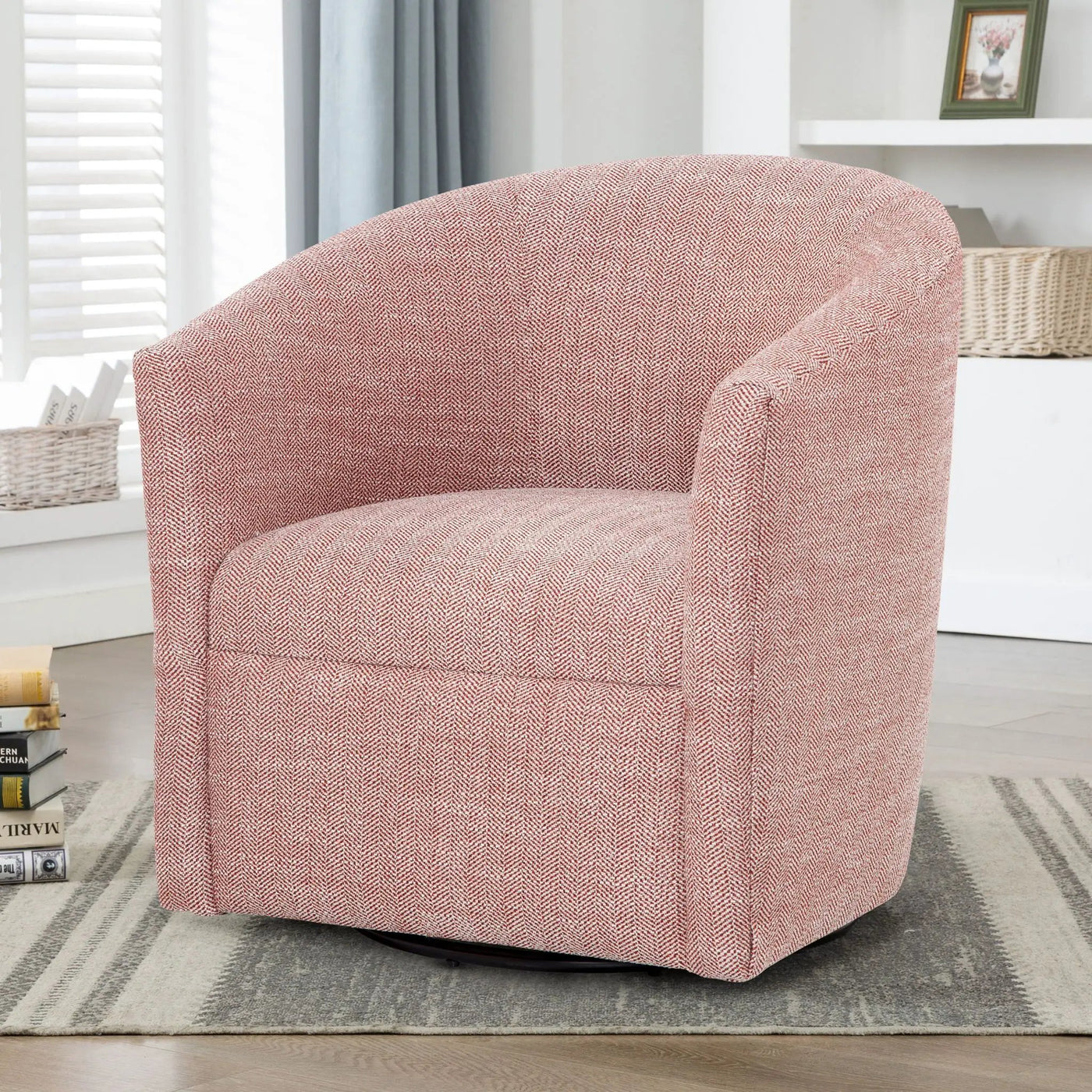 Lainey - Swivel Barrel Chair With 360 Degree Rotation by HouseOfZazla