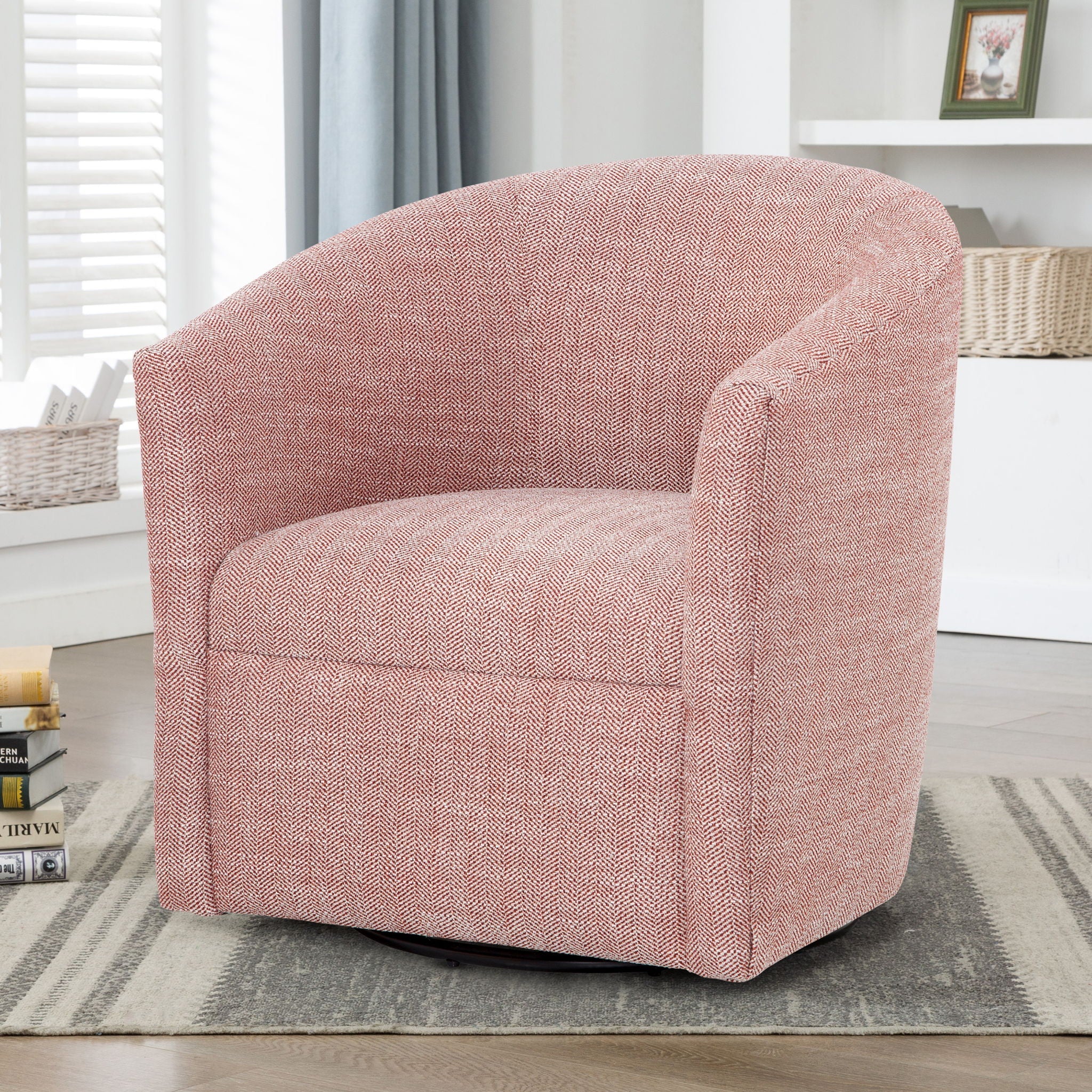 Lainey - Swivel Barrel Chair With 360 Degree Rotation by HouseOfZazla