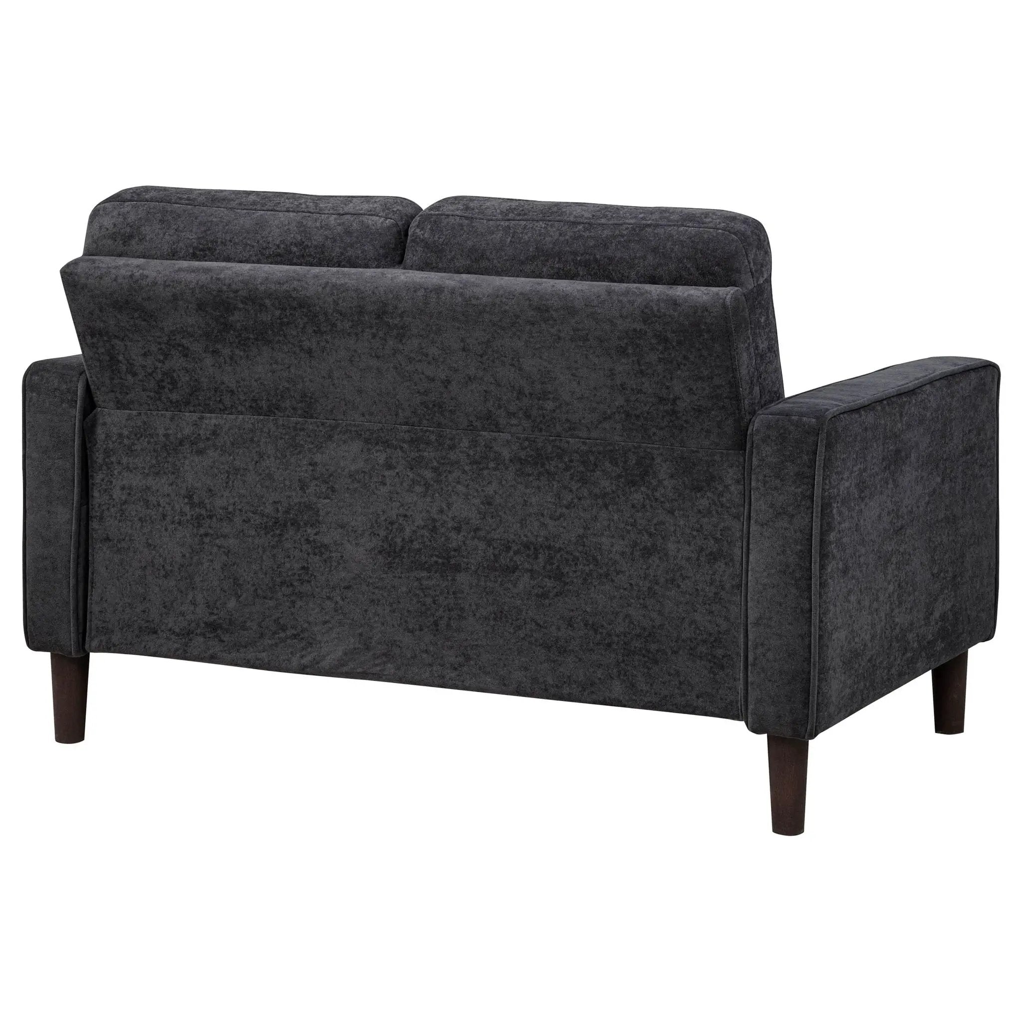 Bowen II Fabric Upholstered Track Arm Loveseat Steel Grey by Unique Piece Furniture