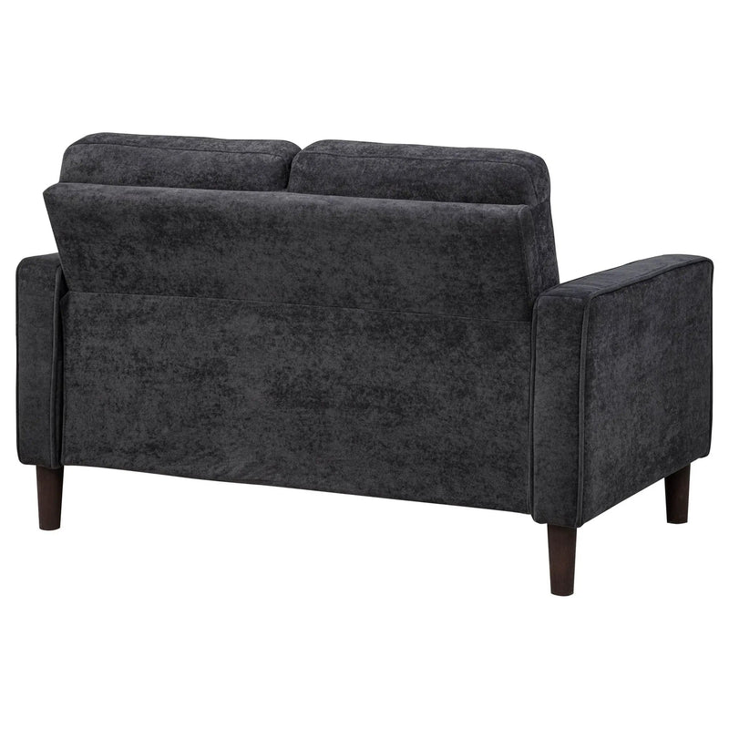 Bowen II Fabric Upholstered Track Arm Loveseat Steel Grey by Unique Piece Furniture