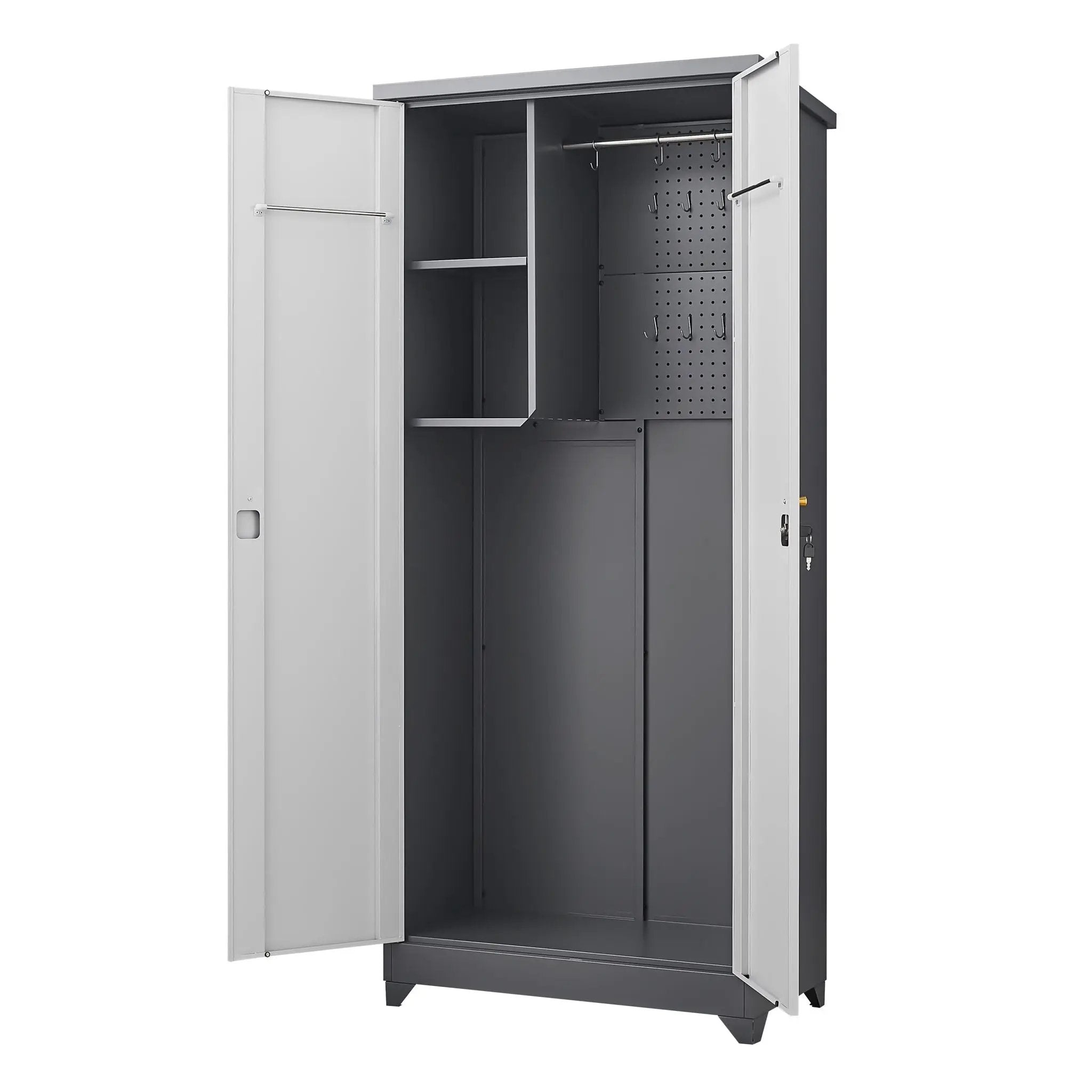 Outdoor Cabinet, Large Capacity Storage Vertical Tall Design With Shelves And Secure Lock by HouseOfZazla