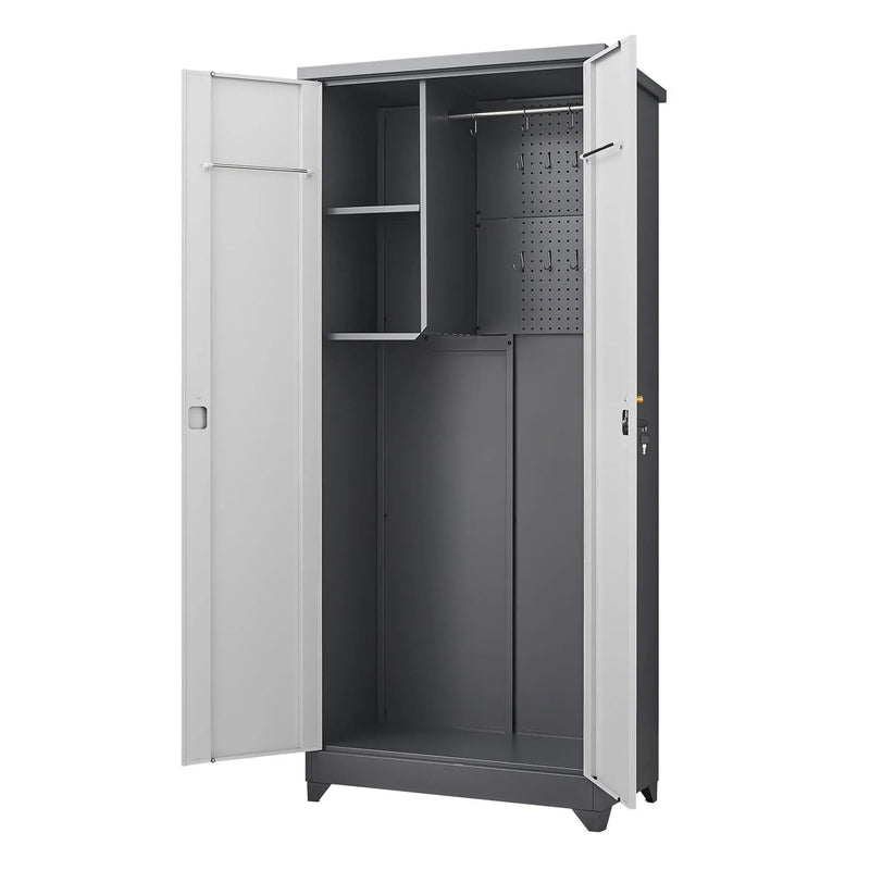 Outdoor Cabinet, Large Capacity Storage Vertical Tall Design With Shelves And Secure Lock by HouseOfZazla