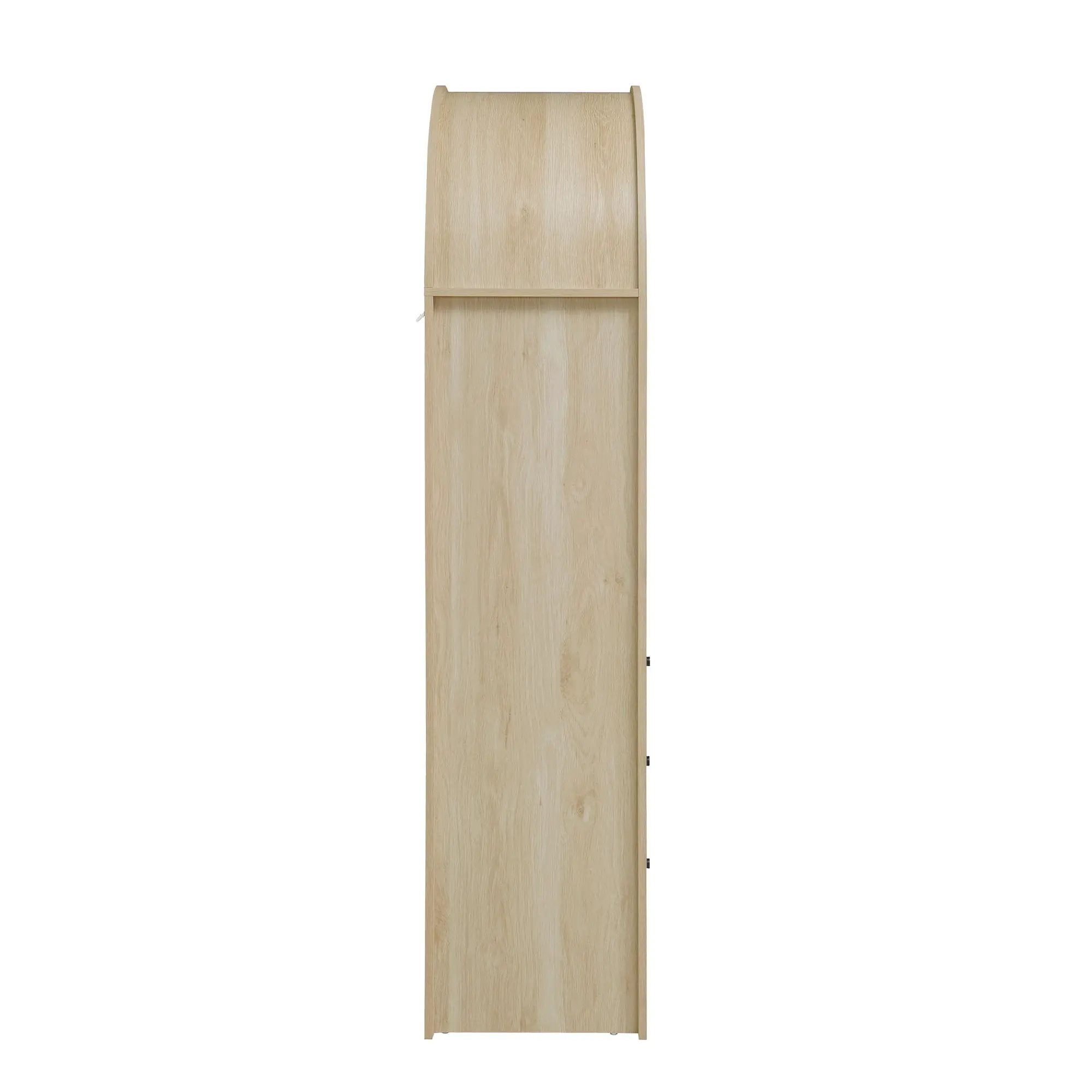 Arched Kitchen Pantry, Modern Farmhouse Wood Kitchen Storage Cabinets, Arched Storage Display Cabinet With Adjustable Shelves, Versatile Cupboard For Kitchen, Dining Room, Living Room - Natural by HouseOfZazla