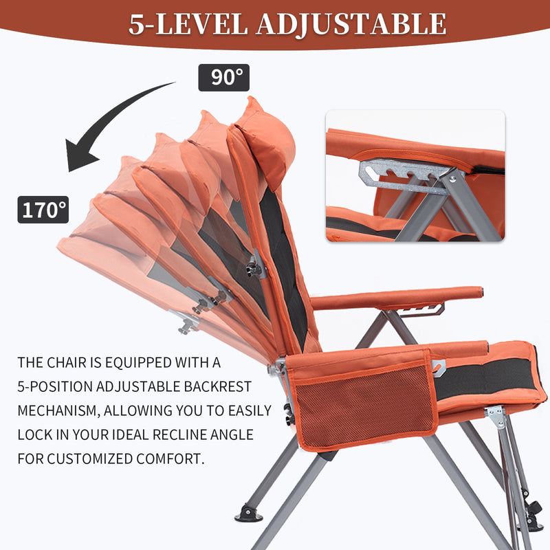 5-Position Adjustable Reclining Camping Chair by HouseOfZazla