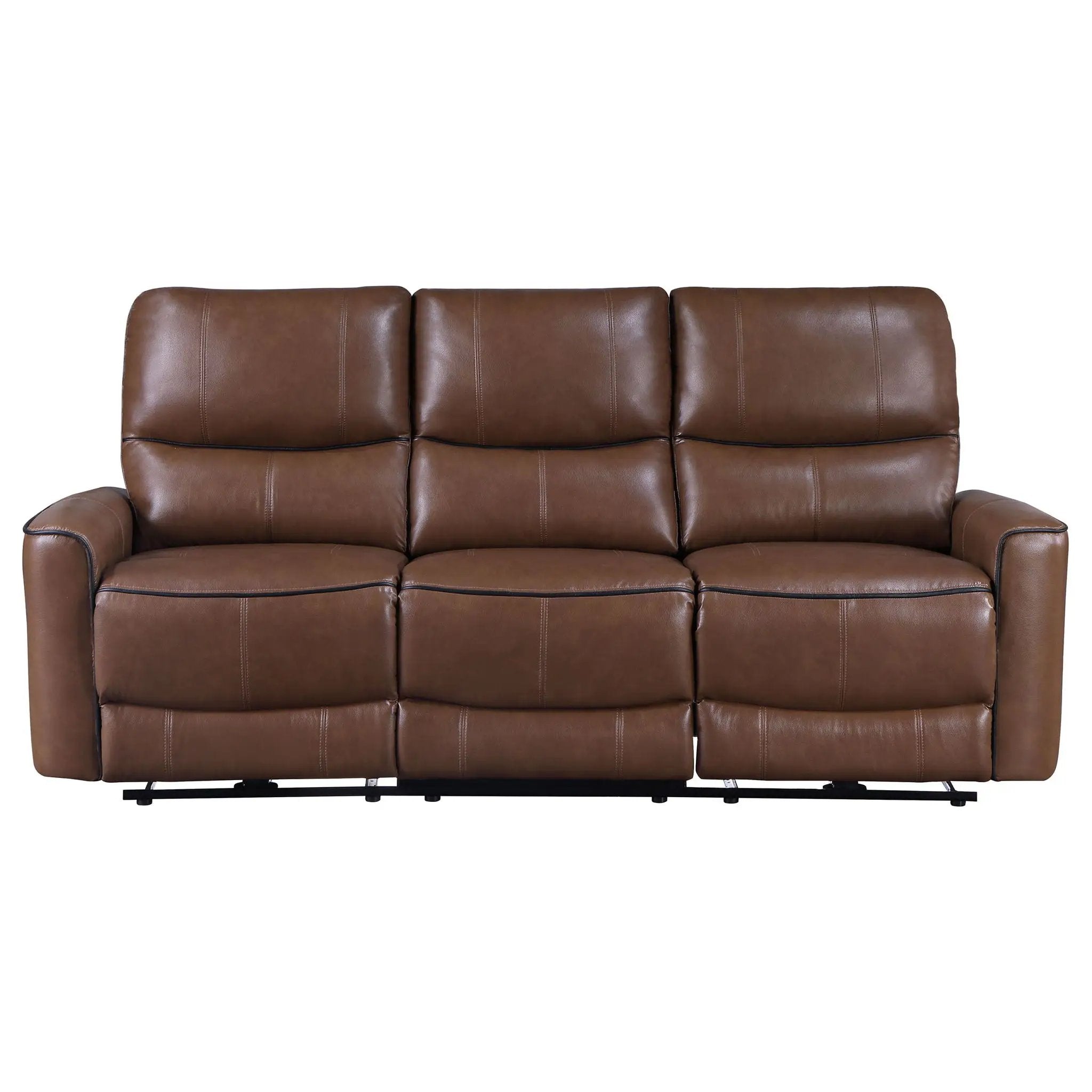 Greenfield Upholstered Power Reclining Sofa Saddle Brown by Unique Piece Furniture