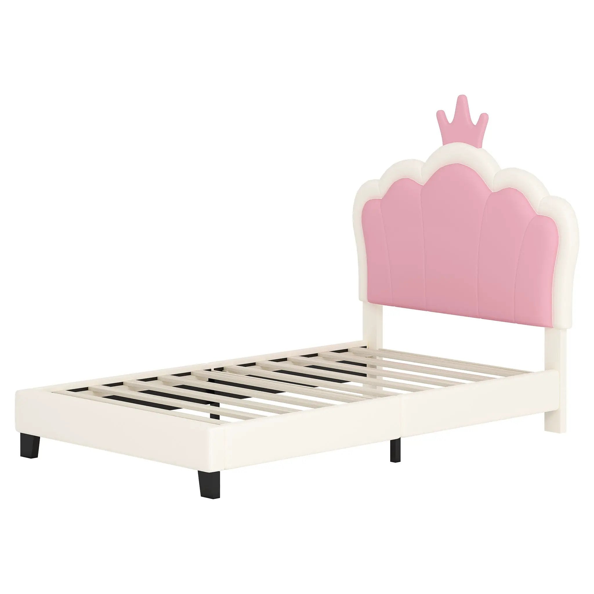 Upholstered Princess Platform Bed With Crown Headboard by HouseOfZazla