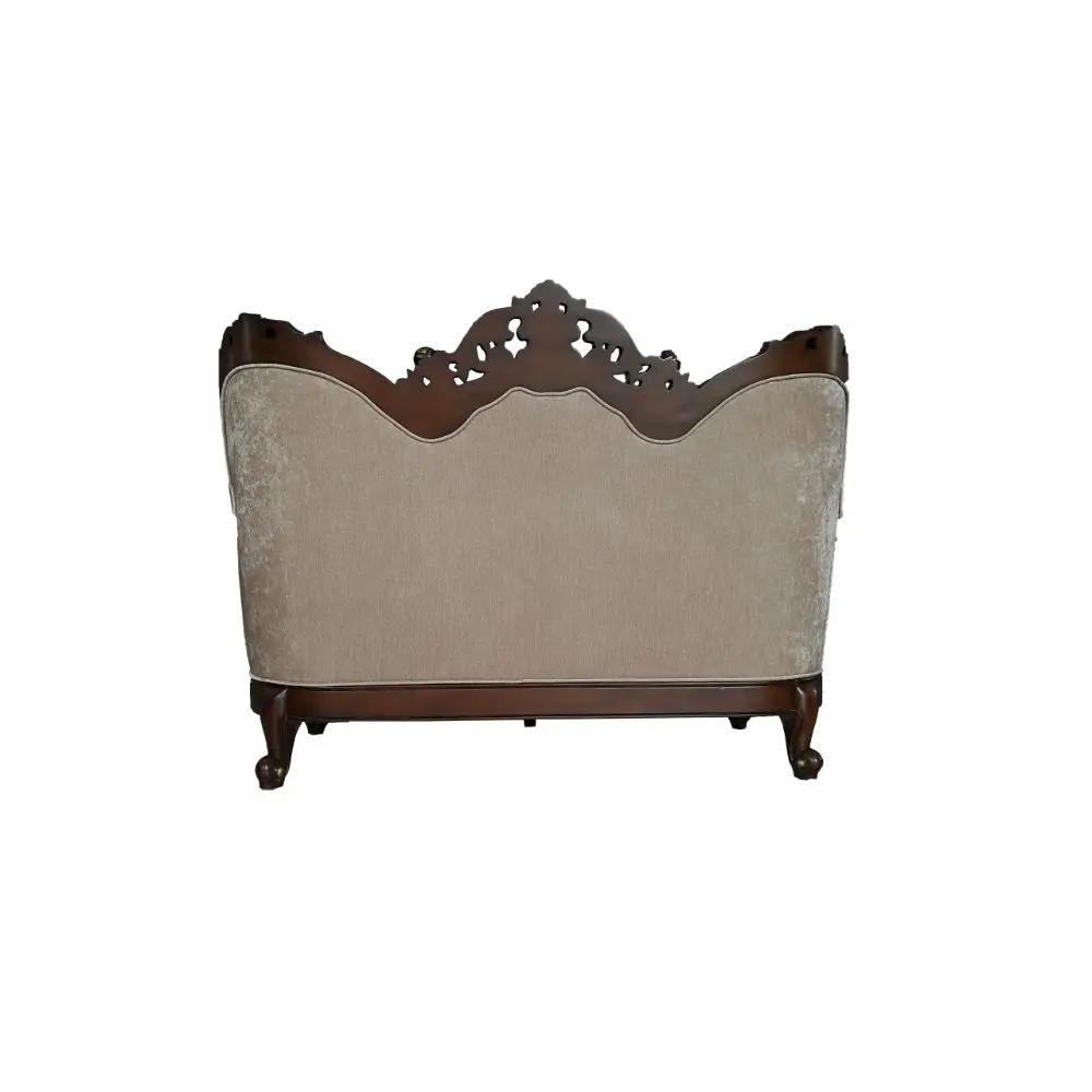 Devayne - Loveseat With 4 Pillows (Same Lv01583) - Pattern Fabric & Dark Walnut by Unique Piece Furniture