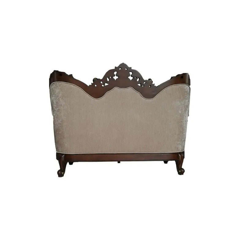 Devayne - Loveseat With 4 Pillows (Same Lv01583) - Pattern Fabric & Dark Walnut by Unique Piece Furniture