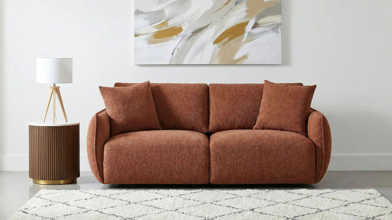 Elysia Chenille Upholstered Modular Lounge Loveseat Coral by Unique Piece Furniture