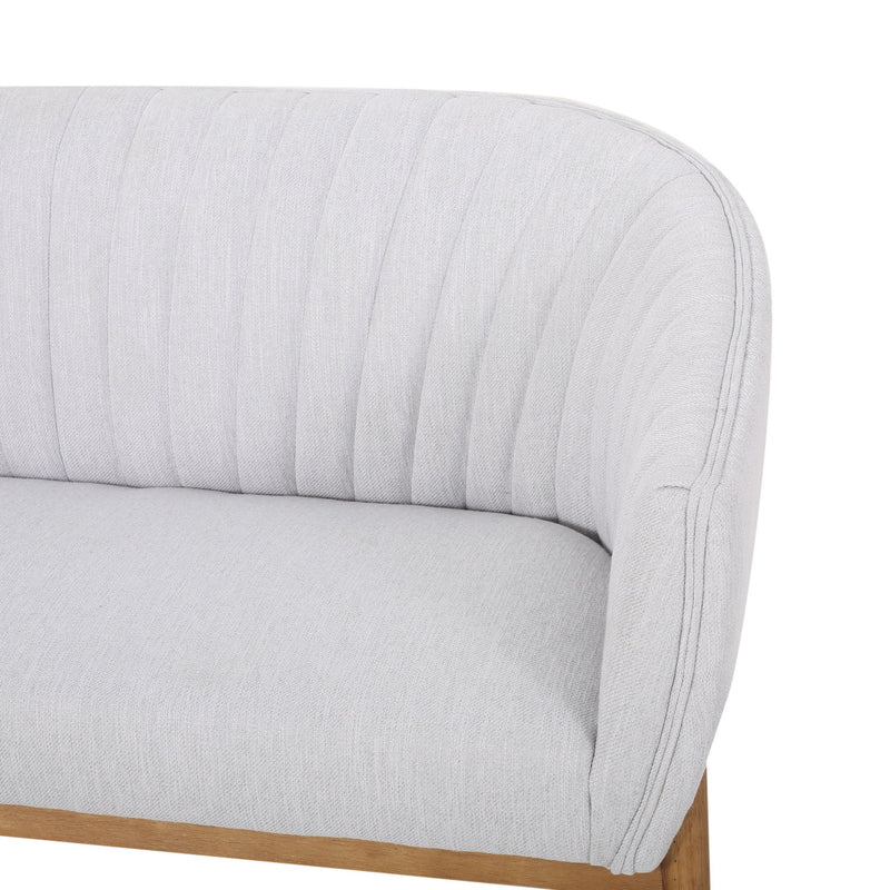 Mid Century Modern Loveseat With Channel Stitched Backrest by HouseOfZazla