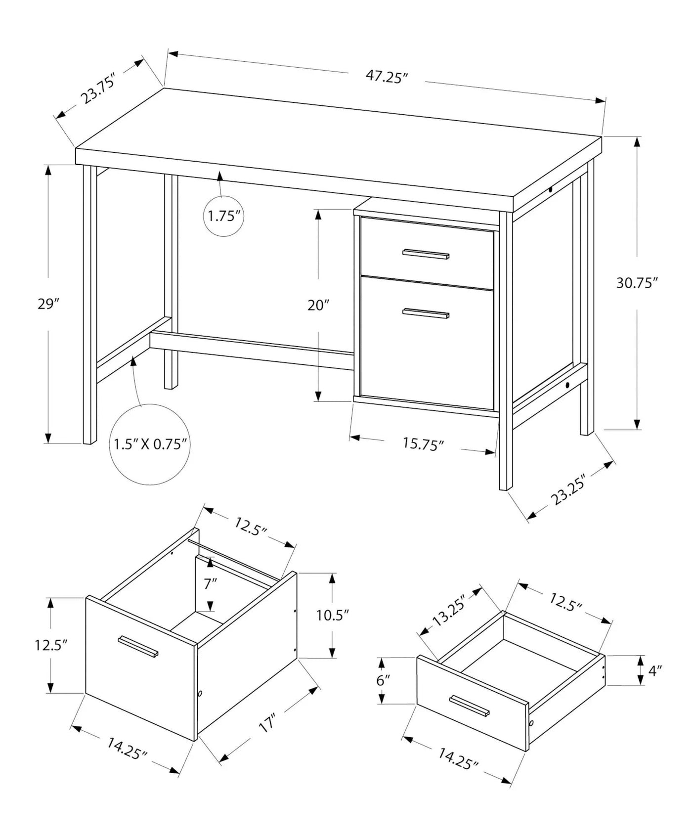 Computer Desk For Home Office, Left or Right Setup, With Storage Drawers by HouseOfZazla